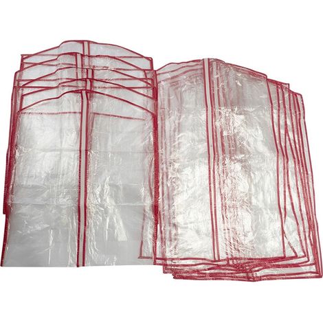 Calicosy – Lot de 13 housses pour vêtements transparentes en polyéthylène – 5 grands modèles 134.6 x 60 cm et 8 moyens modèles 89 x 30 cm