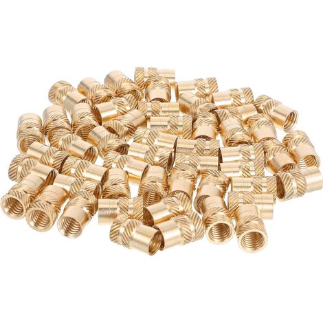 50 pièces Écrous Insertion Laiton Moletés pour Impression et Assemblage Mécanique Inserts Filetés Diagonaux Résistants Chaleur Montage Précis (1/5)
