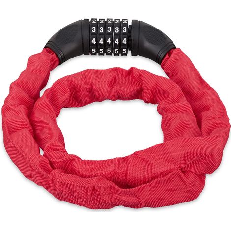 Antirrobo para bicicleta de cadena sólida con combinación 120 x 2,2 cm para varias bicicletas de acero negro 130006093 (1/5)