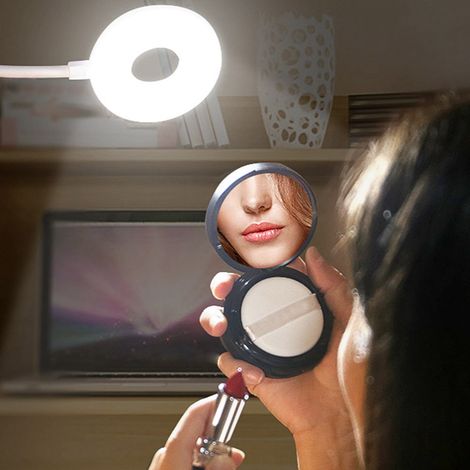 Lampe De Chevet Led À Pince Avec Interrupteur Tactile - Lumière Blanche 7300k Trois Modes D Éclairage - Batterie Rechargeable Usb Pour Chambre Salon Hôtel (1/5)