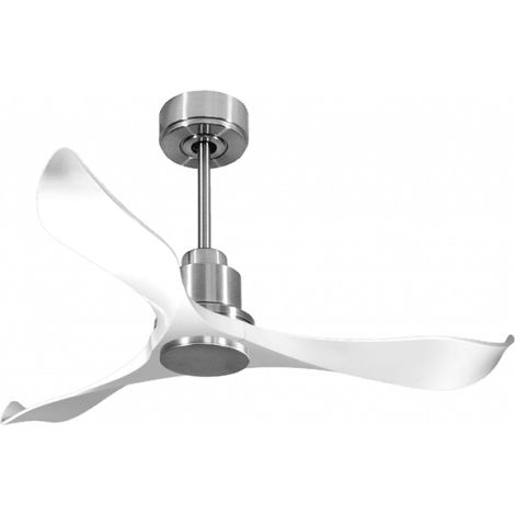 Tenerife de KlassFan - Super destratificateur et ventilateur DC 132 cm Chrome pales blanche sans Lumière idéal pour 25 à 35 m² (1/5)