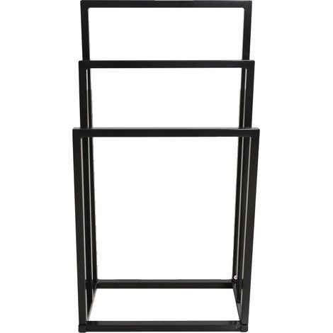 Porte-serviettes, design autoportant, s'adapte aux serviettes surdimensionnées, Noir (1/2)