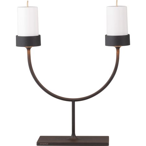 Perpetua Lampada da tavolo a doppia emissione con sistema a batteria sostituibile e struttura in alluminio pressofuso, finitura Nero, IP54