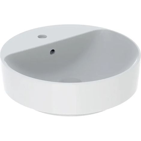 Geberit VariForm Lay-On Round Countertop Basin 450mm Wide - 1 Tap Hole