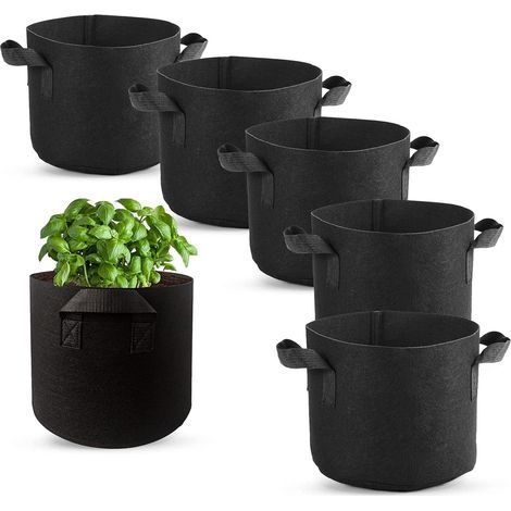 6 Pcs Sac Plantation, Non Tissé Pot en Tissu avec Poignées pour Plantation Pommes de Terre Tomates Fraises Végétale Fleurs et Autres Plantes (7 Gallons) (1/5)