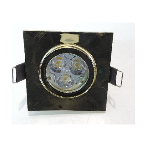 Spot LED encastré carré 84X84mm doré orientable 25° lampe 9W blanc chaud 2700K GU10 230V ONE-FOR-ALL BRUMBERG 2111.05
