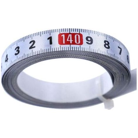 Règle en acier adhésive - Scie à onglet, ruban auto-adhésif, règle en acier métrique, ruban à mesurer portable pour établi et machines 3 m, 1 pièce (1/5)