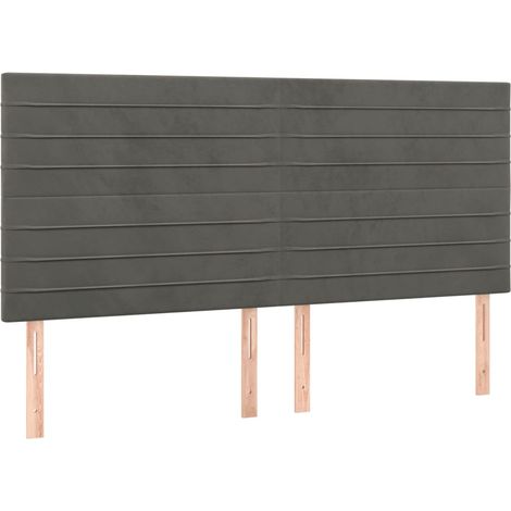 Maison Exclusive - Cabecero Terciopelo Gris Oscuro 180x5x118/128