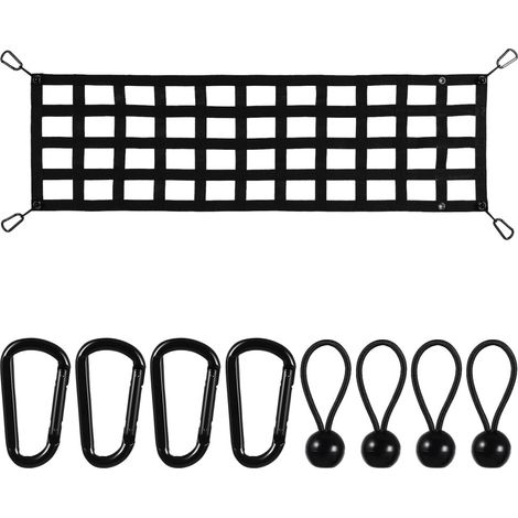 Adatto per il portellone posteriore del pick-up OUNONA, rete di carico a forma di cuscino, copertura per tappo, colore nero