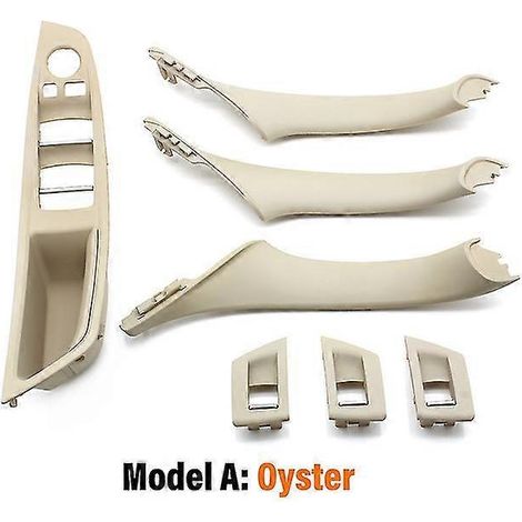Ensemble de poignées de porte intérieures beiges et noires pour BMW Série 5 F10 F11 520i 523i 525i 528i 530i (conduite à gauche) - Poignées de porte intérieures - Ensemble Oyster (1/5)