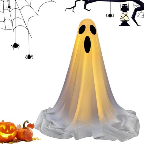 Decorazione Halloween Fantasma Spaventoso Luminoso 85 cm Bianco (1/5)