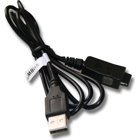 vhbw USB Data Cable 2-in-1 Charger compatible with HP IPAQ HX2190, HX2490, HW6915, HX2790 PDA Device, Handheld Computer - 130cm Black