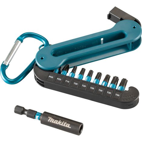 Makita E-15811 Portachiavi Moschettone Set 10 Bits Avvitatura Portatile (1/3)