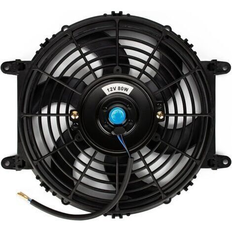 Ventilateur de refroidissement électrique universel - Ventilateur de radiateur 12 V - Pales de ventilateur moteur - 80W - Kit de montage (23cm)