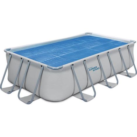 Habitat Et Jardin – Bâche de piscine solaire rectangulaire 2,13m x 3,96m – Polyéthylène opaque – Protection UV – Pour piscine hors sol (1/2)