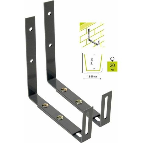 Supporto per Appendere il Vaso da Balcone Garden ID Wall Hook Nero