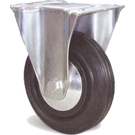 Roulette fixe platine sans frein D.50 galet caoutchouc noir charge 50kg - GUITEL HERVIEU - 700506
