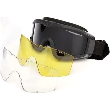 Outdoor-Brille mit doppellagiger Linse, atmungsaktiv, kratzfest, ideal für Radfahren, Camping und Reisen (1/5)