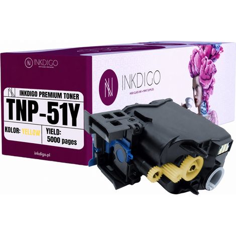 Toner Inkdigo TNP51Y compatibile con Konica Minolta Bizhub C3110, certificato TÜV. (1/5)
