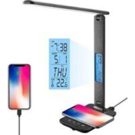 Dimmable LED desk lamp, 3 modes - 3 brightness levels - LCD display - Wireless charging function - Eye protection (1/5)