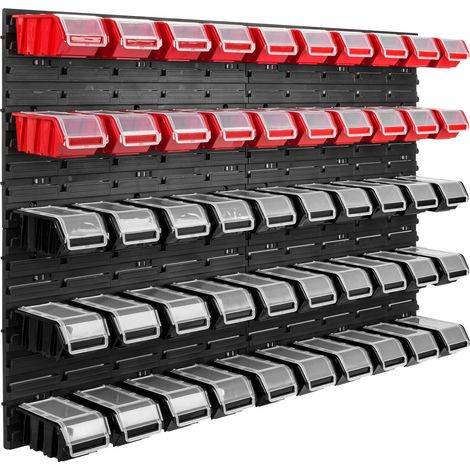 Pannello portautensili da officina, 115x78 cm, montaggio a parete, materiale plastico, compatibile con utensili, facilmente spostabile. (1/5)