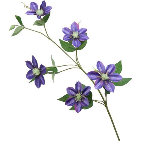 Künstliche Clematisblume, wunderschöne, farbenfrohe Jungpflanzen, bereit für Gartenvase und Tischdekoration (230111QY06-3) (1/5)