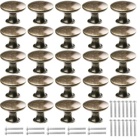 KLVGTIFS PU24 pièces boutons de porte d'armoire, boutons de tiroir en Bronze, boutons en forme de champignon, poignées de traction Vintage (1/4)