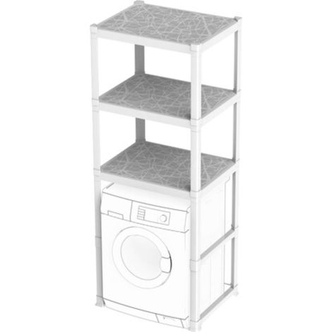 SCAFFALE COPRILAVATRICE BIANCO 3 PIANI CM 60X75X184
