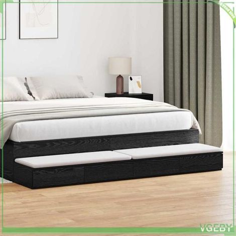 Tiroirs de lit - ABI - Chêne noir - 200 x 36.5 x 16.5 cm - Bois d'ingénierie - Durable (1/5)
