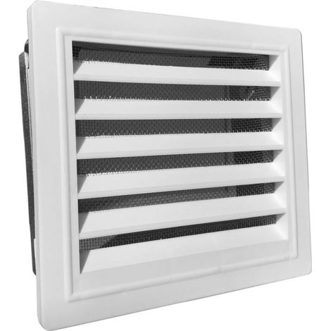 UPMANN Grille d'aération en plastique 10x21m. Cadre d'encastrement et fl. blanc - 50162