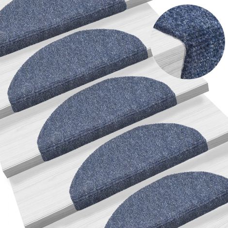 Stufenmatten Selbstklebend 5 Stk. 65x21x4 cm Blau Halbrund Groß vidaXL