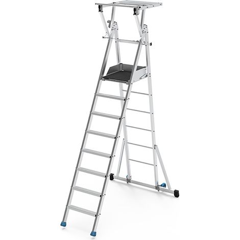 Profi Stehleiter 8 Stufen - Maximale Arbeitshöhe 4.00m - PIRL8RM (1/4)
