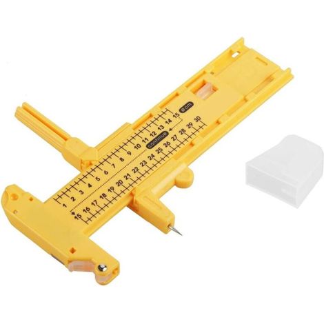 Verstellbarer gelber PVC-Schneidzirkel zum Schneiden von Papier und Leder, Heimwerkerwerkzeug - Crezuo