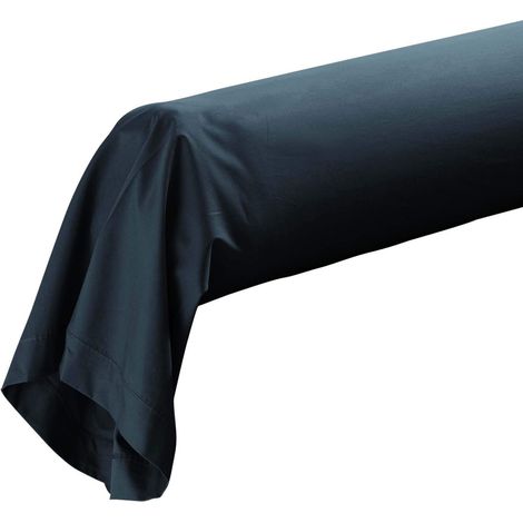 Taie de traversin percale de coton ORIGINE Bleu Foncé 85x185 cm
