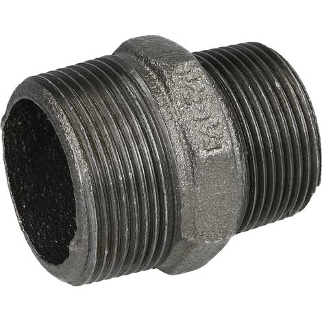 Raccord en fonte malléable noir nipple réduit 1 1/2'' x 1 1/4'' FM/FM