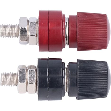 Lot de 10 borniers d'alimentation robustes, faciles à installer, flexibles, M8, noirs et rouges, pour régulateur de tension de camion.