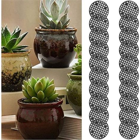 50 tapis à mailles pour pots de 4,5 cm, grilles étanches, grilles de fond de pot, grilles de pot en céramique plastique, entretoises rondes (1/5)