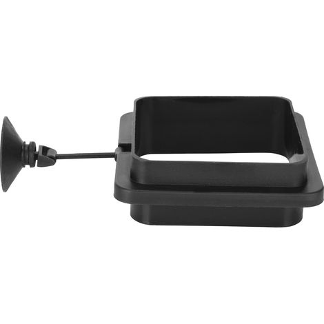 Anneaux d'alimentation pour poissons d'aquarium, petit distributeur de nourriture flottant avec ventouse, carré épais et surélevé noir (1/5)