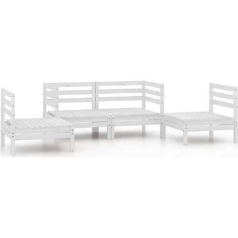 Maison Exclusive - Set Divani da Giardino 4 pz Bianco in Legno Massello di Pino