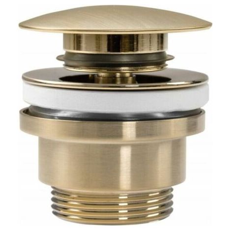 Bonde de lavabo universelle clic-clac Bonde pop-up pour lavabos et meubles sous-vasque (Or brossé) (1/2)