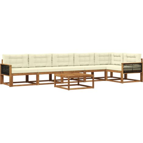 Outdoor Sofa Set with Cushion 7 pcs Natural and Cream vidaXL (1/5)