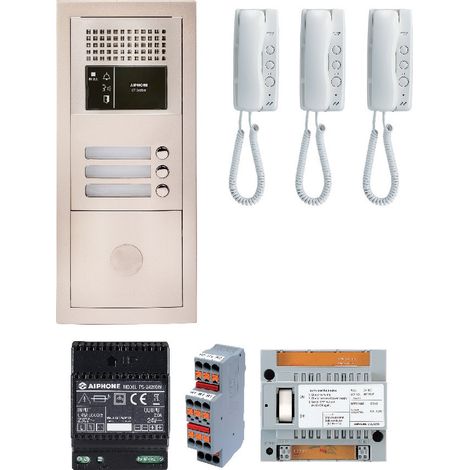 Aiphone - 3 BP-Audio-Pack mit 3 programmierten GT1D-Stationen - GTBA3E