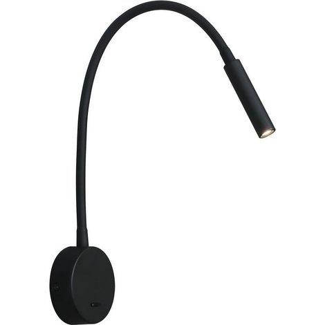 Applique de Lecture Noir, Lampe Col de Cygne Flexible LED 3W 3000K Fixation Liseuse Murale 240V avec interrupteur pour Chambres Salon Intérieur Salon (1/5)