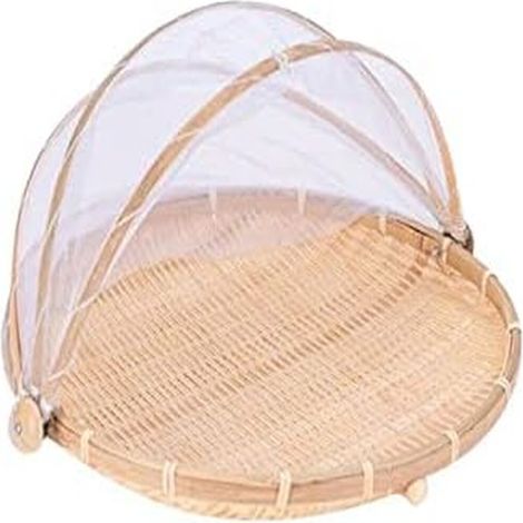 Cubierta Para Alimentos - Tela De Bambú Y Malla Fina - Diámetro 42 Cm - Forma Redonda - Uso Interior Exterior - 1 Unidad (1/5)
