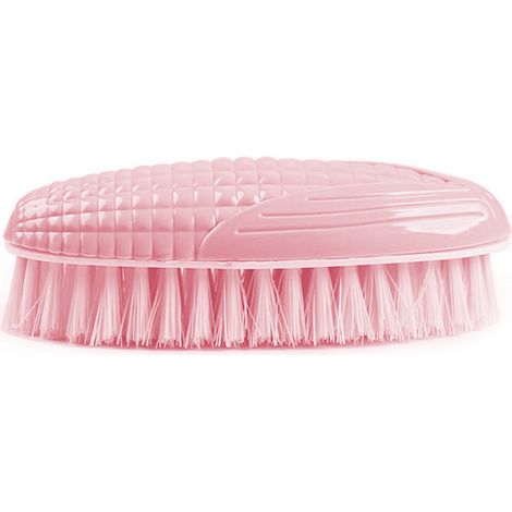 Brosse à vêtements multifonction en forme de maïs, poils doux nylon et PP, rose, pour chaussures et linge, prise ergonomique (1/5)
