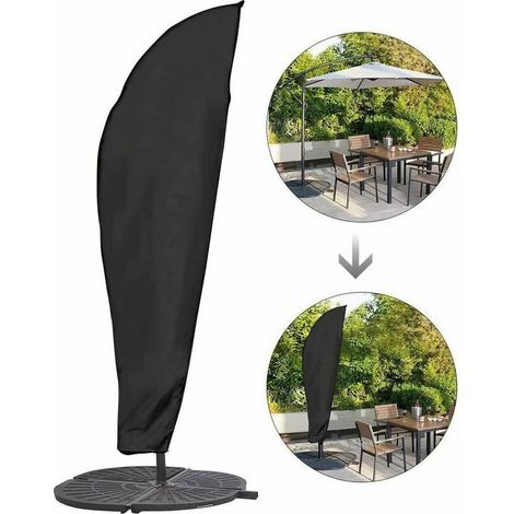 Housse de protection pour parasol avec tige et parasol déporté 2 à 4 m Grand parasol Protection contre les intempéries, les UV, le vent Outdoor pour parasol déporté 280 x 30/81/46 cm (1/5)