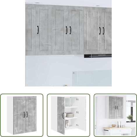 Holzschrank - Küchenschrank mit Tür Beton Grau 60 x 31 x 80 cm Holzwerkstoff (1/5)