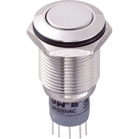 TRU COMPONENTS 701931 LAS2GQF-22/N/P Vandalismusgeschützter Drucktaster 250 V/AC 3 A 2 x Ein/(Ein) t (1/3)