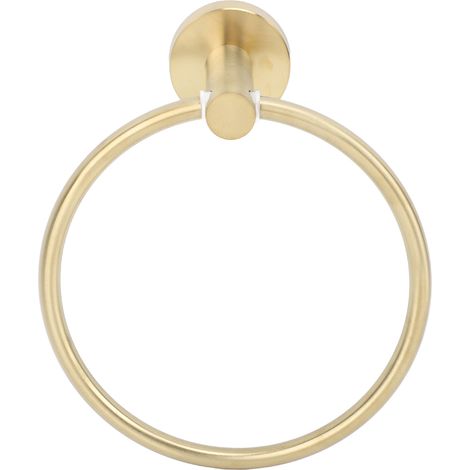 Antiker runder Handtuchring aus Messing zur Wandmontage, Badezimmeraccessoire, robuste Wandbefestigung, Oberfläche in gealterter Bronze, Durchmesser 18 cm, 1 Stück, klassisches Design. (1/5)