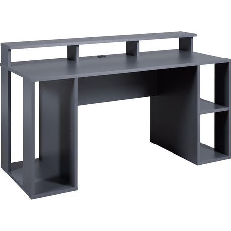 Bureau Gaming avec Plateau Tower boîte de Sortie de câbles Incluse Côtés Ouverts pour Une Meilleure régulation de la Chaleur Anthracite (1/5)